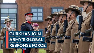 Gurkha logisticians formally join British Armys global response force [upl. by Htebazileyram]