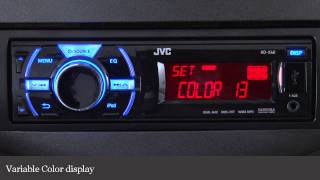 JVC KDX40 Car Receiver Display and Controls Demo  Crutchfield Video [upl. by Lyrradal]