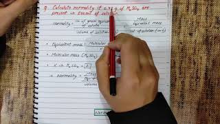 Normality Calculations  Percent Concentration Calculations PART 3  Numericals  01 N Hcl [upl. by Adaval]