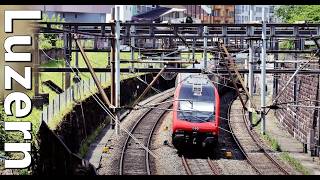 Wunderbare Sicht auf die Eisenbahnkurve bei Luzern [upl. by Witt155]