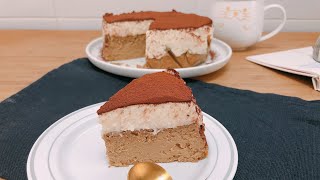 Tiramisu Basque Burnt Cheesecake Recipe 提拉米苏巴斯克焦香芝士蛋糕 [upl. by Katharine]