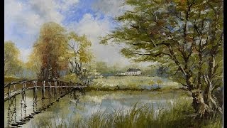 Footbridge De Vesci Estate  Time Lapse Painting [upl. by Enehpets]