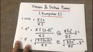 Sukatan Serakan  Julat Julat antara Kuartil Min Varians amp Sisihan Piawai Data Kumpulan 1 [upl. by Kirch]