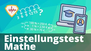 Einstellungstest Mathe Zahlenreihen Logik Dreisatz und Zins [upl. by Airitak]