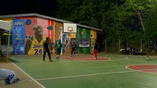 A group of people playing basketball in a park at night [upl. by Eugnimod]