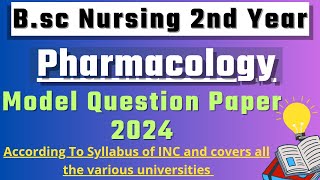 Pharmacology Bsc Nursing 2nd Year Question Paper 2024  Bsc Nursing 2nd Year Pharmacology Paper [upl. by Emor]