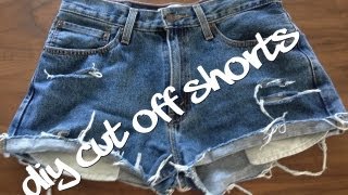 DIY shorts  How to make distressed denim jean shorts [upl. by Dougherty]