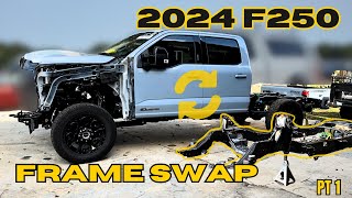 Wrecked 2024 F250 Frame Swap [upl. by Hess667]