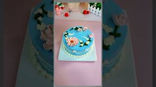 Beautiful Flower Cake Decoration Tutorial cake shorts shortvideo shortsfeed trending trend [upl. by Lleznod]