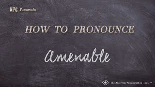 How to Pronounce Amenable Real Life Examples [upl. by Grae877]