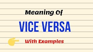 Meaning Of Vice Versa  English Vocabulary Lessons  UrduHindi [upl. by Arvad14]