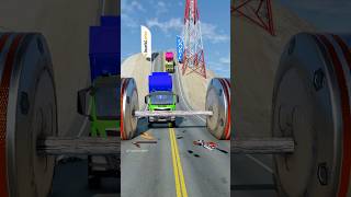 Mixed cars vs logging bollards crash part558 shortvideo beamngdrive shorts india usa truck [upl. by Collis921]