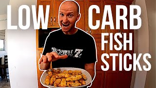 LOW CARB FISH STICKS  Homemade Fish Sticks Protein Packed Fish Sticks  Flexible Dieting Lifestyle [upl. by Fleisher983]