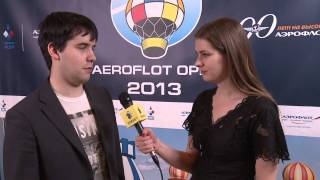 Aeroflot Open  2013 Interviews with Natalia Zhukova and Ian Nepomniachtchi [upl. by Yerhpmuh155]