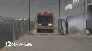 Fire damages chicken coop at Hickmans Egg Ranch in Arizona [upl. by Sorrows]