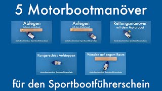 5 Motorbootmanöver für den Sportbootführerschein  SBF Binnen und See [upl. by Rebah433]