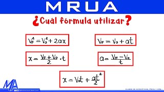 ¿Cuál fórmula utilizar MRUA  MRUV [upl. by Cesaria]