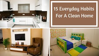 15 Everyday Habits For A Clean Home  Tips For Keeping Home Clean [upl. by Eytak]