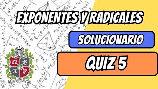 SOLUCIÓN QUIZ 5  Exponentes y Radicales  Matemáticas Básicas  UNALMED [upl. by Audy415]