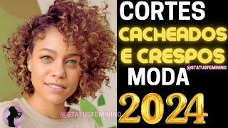 CORTES CURTOS E MÉDIOS CACHEADOS E CRESPOS MODA 2024 [upl. by Eiuqnimod]