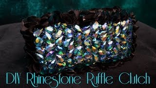 How To Make A Rhinestone Ruffle Clutch [upl. by Orling]