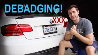 How To DEBADGE Your Car Debadging My BMW 335i [upl. by Nnaycnan]