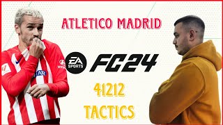 ATLETICO MADRID  41212 FORMATION CUSTOM TACTICS amp PLAYER INSTRUCTIONS FC 24 [upl. by Abbe398]