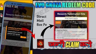 EVO GROZA REDEEM CODE 🔥  FREE FIRE NEW REDEEM CODE TODAY  FREE FIRE DIWALI REDEEM CODE  FF DIWALI [upl. by Yliak]