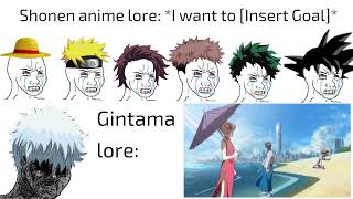 Gotye WokeuplikethisLore meme Shonen anime lore VS Gintama lore [upl. by Fowler]