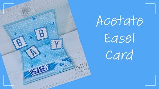 Acetate Easel Card Tutorial easelcard cardmakingtutorial newbabycard funfoldcard [upl. by Aicekan]