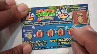 Florida Lottery Scratch off 10000 Triple Match scratchoffs lottery floridalottery [upl. by Sidonia]