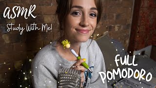 ASMR Study With Me FULL Pomodoro Session with Timer amp Breaks With Gentle Rain [upl. by Eltsirhc]