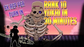 AQW FASTEST WAY TO FARM RANK 10 YOKAI 5K REP LEGEND Legend and non mem [upl. by Denzil]