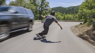 Longboarding  Passing Cars Down Epic Mountain Road [upl. by Acceber]