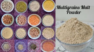 Multigrains Malt powder RecipeHealthy Milk Drink PowderHomemade Protien powderNutritional Powder [upl. by Meggs400]