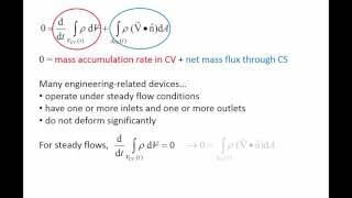 Fluid Mechanics Topic 71  Conservation of mass for a control volume [upl. by Dever]