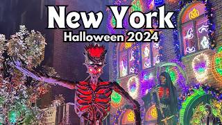 4K NYC Walk  Best Halloween Decorations Brooklyn Dyker Heights amp More [upl. by Dlonyar460]