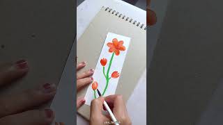 Bookmark Flower Painting painting flowers bookmark watercolour paintingforbeginners [upl. by Ermeena571]