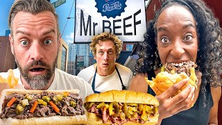 Brits Try Italian Beef Dip Sandwich in Chicago [upl. by Urbannal]