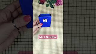 Easy Paper Craft  Mini Dustbin 🚮 diy shorts [upl. by Griffin156]