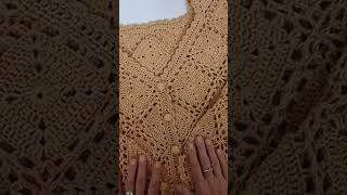 Casaqueto de verão Square tutorial no canal💛🧡💛 [upl. by Eillor493]