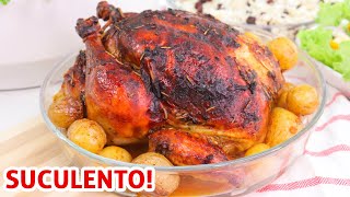 FRANGO ASSADO NO FORNO COM BATATAS QUE NÃO FICA SECO  Receita [upl. by Ange]