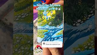 It’s tiiiiiime❄️🩵eevee pokemon pokemoncards pokemontcg tcg art timelapse christmas snow [upl. by Oreves]