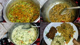 3 Dishes in one day  Veg festival vegetable rice paal kari kathirikai gosthu kaviv2samayal285 [upl. by Nomyaw]