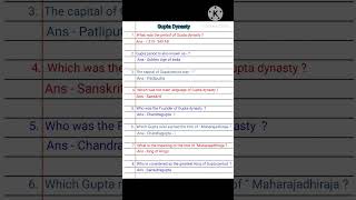 Gupta Dynasty Some Important Questions Answer debashishgkofficial generalknowledge ytshorts Gk [upl. by Robert]