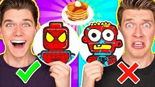 PANCAKE ART CHALLENGE Mystery Wheel 2 amp Learn How To Make Diy Avengers amp Aquaman Art [upl. by Mungam]