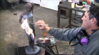 How to Patina a Bronze Sculpture 107 [upl. by Ahseka]