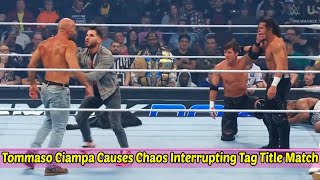 Tommaso Ciampa Causes Chaos Interrupting Tag Title Match During WWE SmackDown [upl. by Enyalaj]