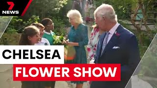 King Charles visits the Chelsea Flower Show  7 News Australia [upl. by Anastasie]