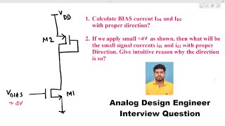 Analog Circuit Design Engineer interviewFind small signal currents with proper directions and WHY [upl. by England]